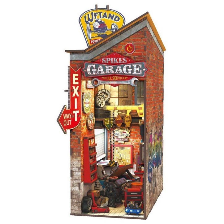Book Nook - Kit DIY a construire Maquette 3D Serre Livre - Garage vintage Nookland - 10 x 19 x 29 cm Book Nook - Kit DIY a construire Maquette 3D Serre Livre - Garage vintage Nookland - 10 x 19 x 29 cm