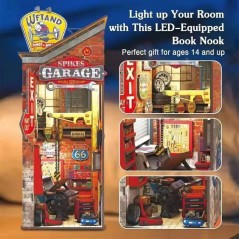 Book Nook - Kit DIY a construire Maquette 3D Serre Livre - Garage vint