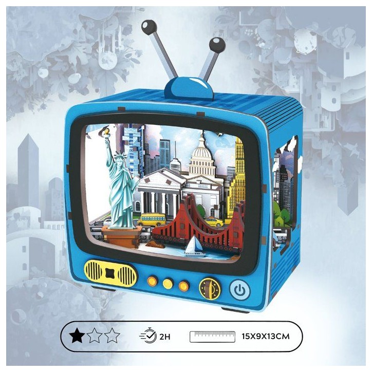 Book Nook - Kit DIY a construire Maquette 3D Serre Livre - TV New York - 12,5 x 8 x 13 cm Book Nook - Kit DIY a construire Maquette 3D Serre Livre - TV New York - 12,5 x 8 x 13 cm