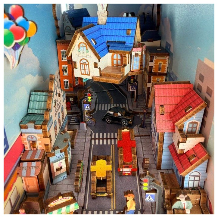 Book Nook - Kit DIY a construire Maquette 3D Serre Livre - Maison volante Nookland - 10 x 19 x 24 cm Book Nook - Kit DIY a construire Maquette 3D Serre Livre - Maison volante Nookland - 10 x 19 x 24 cm