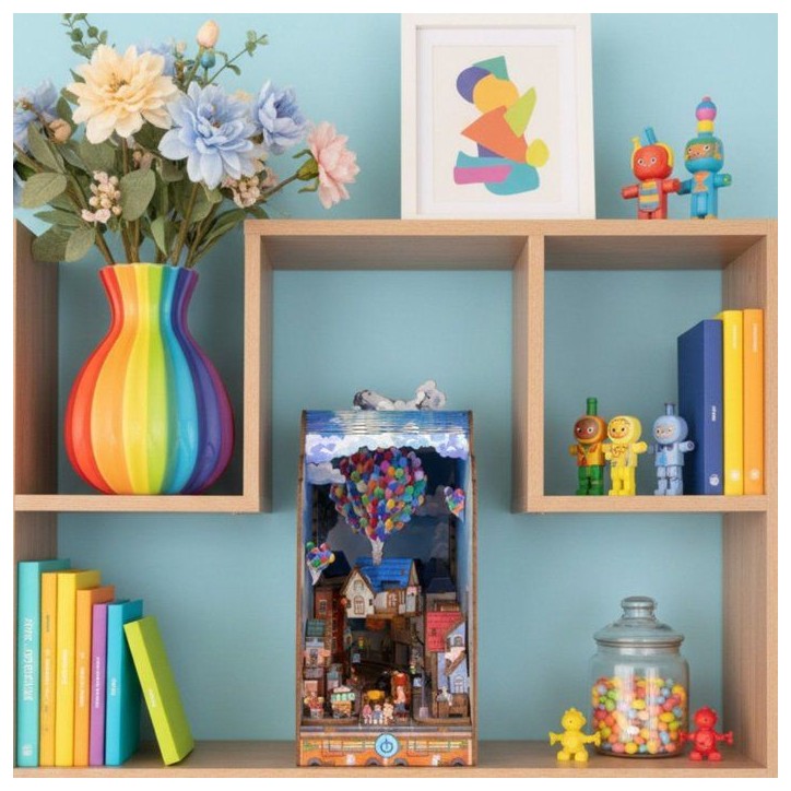 Book Nook - Kit DIY a construire Maquette 3D Serre Livre - Maison volante Nookland - 10 x 19 x 24 cm Book Nook - Kit DIY a construire Maquette 3D Serre Livre - Maison volante Nookland - 10 x 19 x 24 cm