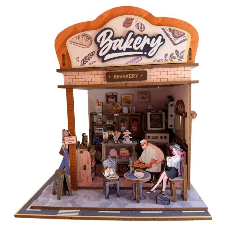 Book Nook - Kit DIY a construire Maquette 3D Serre Livre - Mini boulangerie Nookland - 14 x 16 x 26,5 cm Book Nook - Kit DIY a construire Maquette 3D Serre Livre - Mini boulangerie Nookland - 14 x 16 x 26,5 cm