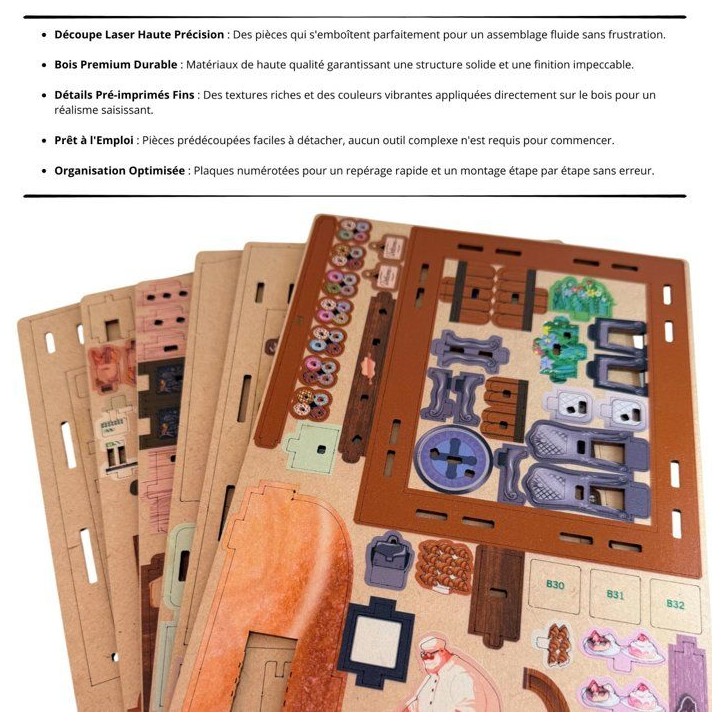 Book Nook - Kit DIY a construire Maquette 3D Serre Livre - Mini boulangerie Nookland - 14 x 16 x 26,5 cm Book Nook - Kit DIY a construire Maquette 3D Serre Livre - Mini boulangerie Nookland - 14 x 16 x 26,5 cm