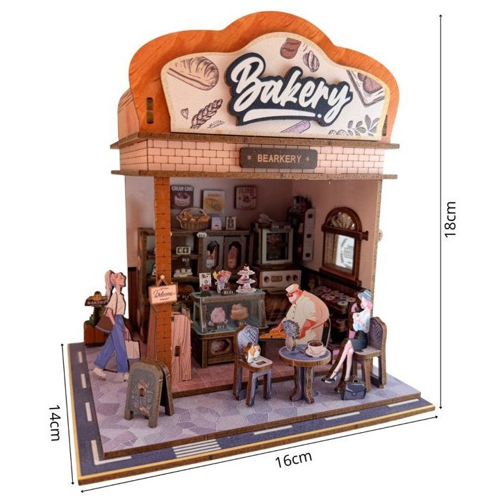 Book Nook - Kit DIY a construire Maquette 3D Serre Livre - Mini boulangerie Nookland - 14 x 16 x 26,5 cm Book Nook - Kit DIY a construire Maquette 3D Serre Livre - Mini boulangerie Nookland - 14 x 16 x 26,5 cm