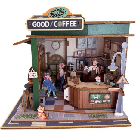 Book Nook - Kit DIY a construire Maquette 3D Serre Livre - Coffee Shop