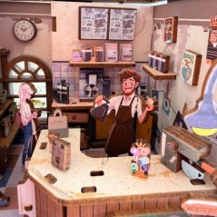 Book Nook - Kit DIY a construire Maquette 3D Serre Livre - Coffee Shop