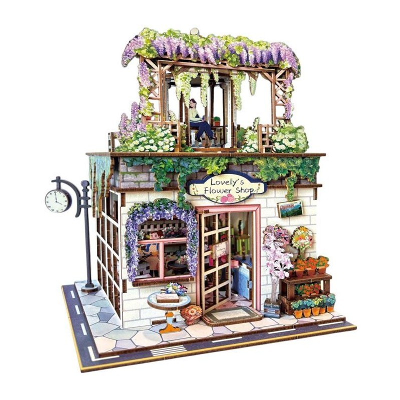 Book Nook - Kit DIY a construire Maquette 3D Serre Livre - Flower shop