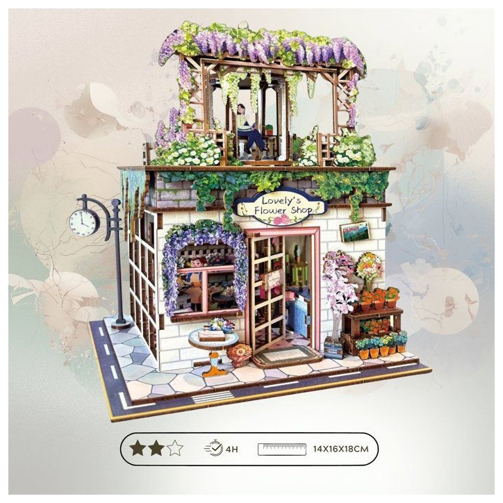 Book Nook - Kit DIY a construire Maquette 3D Serre Livre - Flower shop Nookland - 16 x 15 x 23 cm Book Nook - Kit DIY a construire Maquette 3D Serre Livre - Flower shop Nookland - 16 x 15 x 23 cm