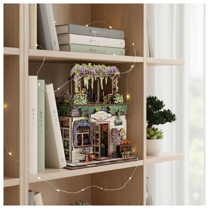 Book Nook - Kit DIY a construire Maquette 3D Serre Livre - Flower shop Nookland - 16 x 15 x 23 cm Book Nook - Kit DIY a construire Maquette 3D Serre Livre - Flower shop Nookland - 16 x 15 x 23 cm