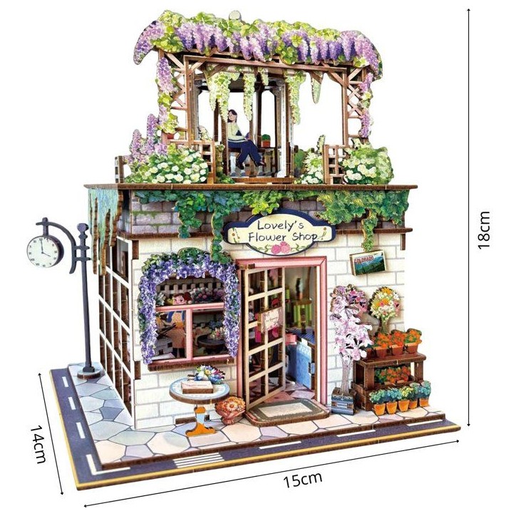Book Nook - Kit DIY a construire Maquette 3D Serre Livre - Flower shop Nookland - 16 x 15 x 23 cm Book Nook - Kit DIY a construire Maquette 3D Serre Livre - Flower shop Nookland - 16 x 15 x 23 cm