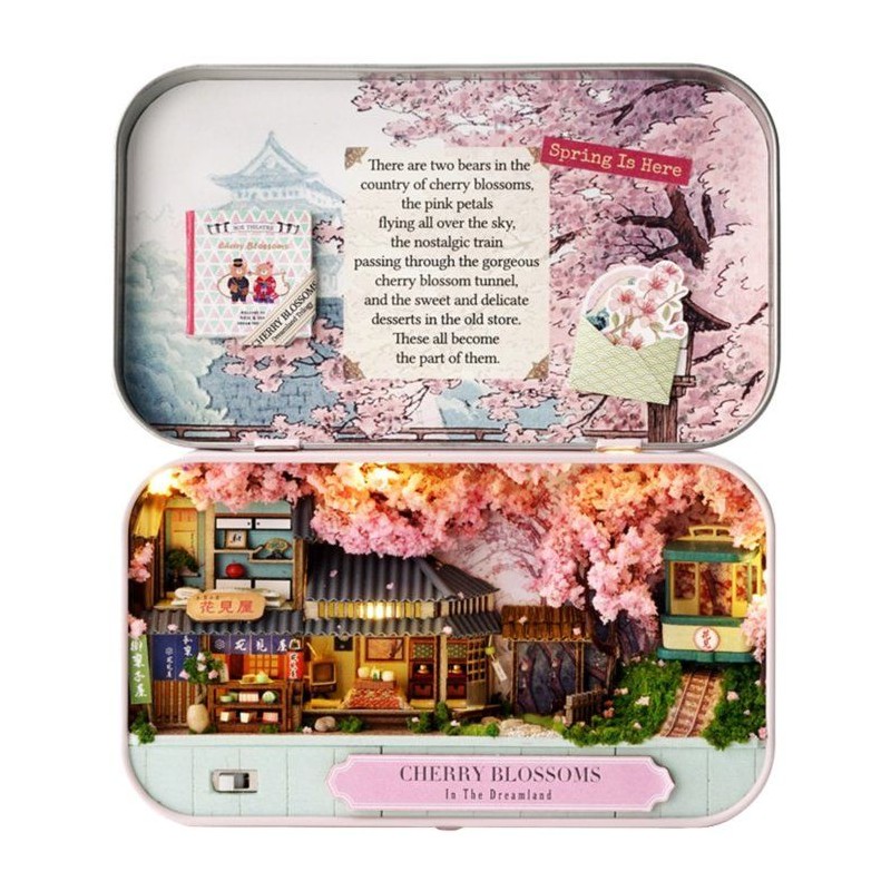 Book Nook - Kit DIY a construire Maquette 3D Serre Livre - Sakura Box