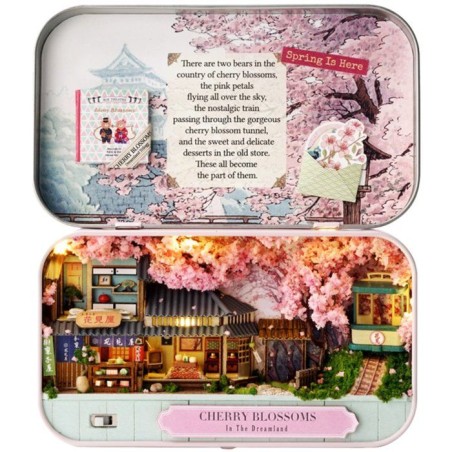 Book Nook - Kit DIY a construire Maquette 3D Serre Livre - Sakura Box