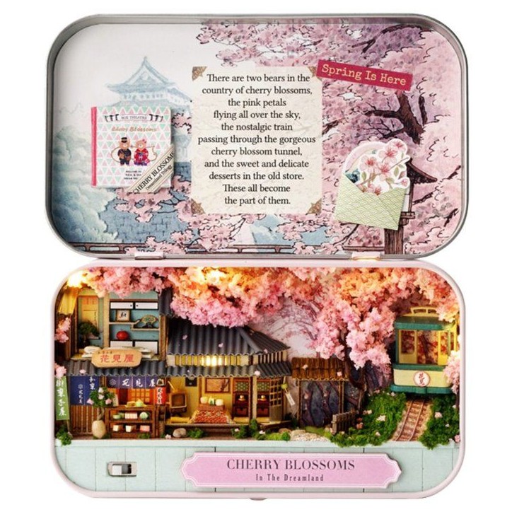 Book Nook - Kit DIY a construire Maquette 3D Serre Livre - Sakura Box Creanook - 14 x 16 x 2,5 cm Book Nook - Kit DIY a construire Maquette 3D Serre Livre - Sakura Box Creanook - 14 x 16 x 2,5 cm