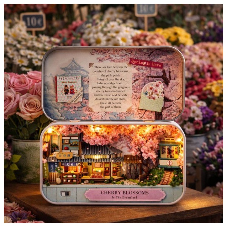 Book Nook - Kit DIY a construire Maquette 3D Serre Livre - Sakura Box Creanook - 14 x 16 x 2,5 cm Book Nook - Kit DIY a construire Maquette 3D Serre Livre - Sakura Box Creanook - 14 x 16 x 2,5 cm