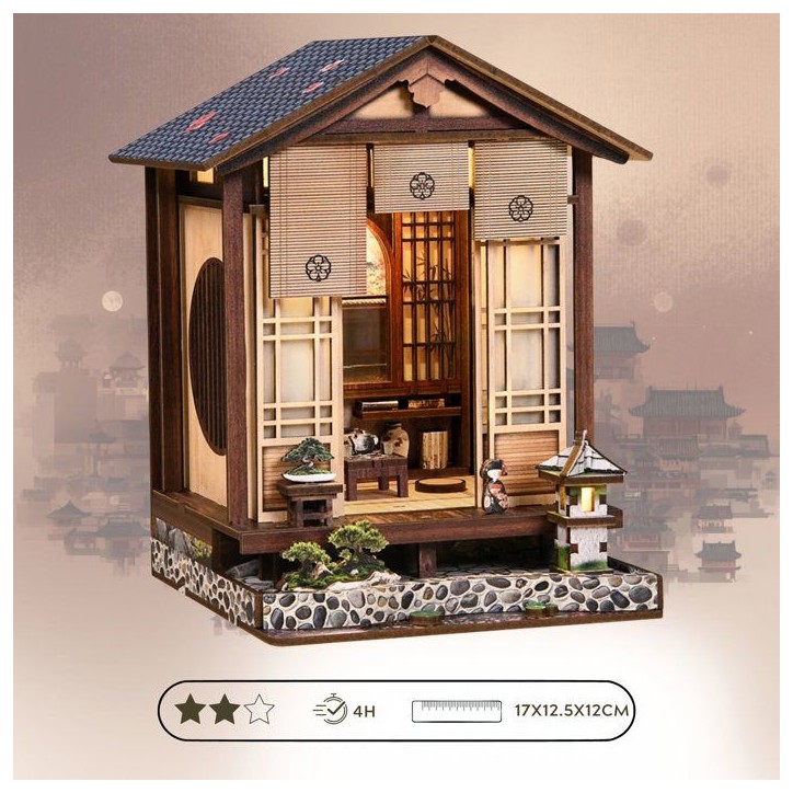 Book Nook - Kit DIY a construire Maquette 3D Serre Livre - Zen house Nookland - 12,5 x 12 x 17 cm Book Nook - Kit DIY a construire Maquette 3D Serre Livre - Zen house Nookland - 12,5 x 12 x 17 cm