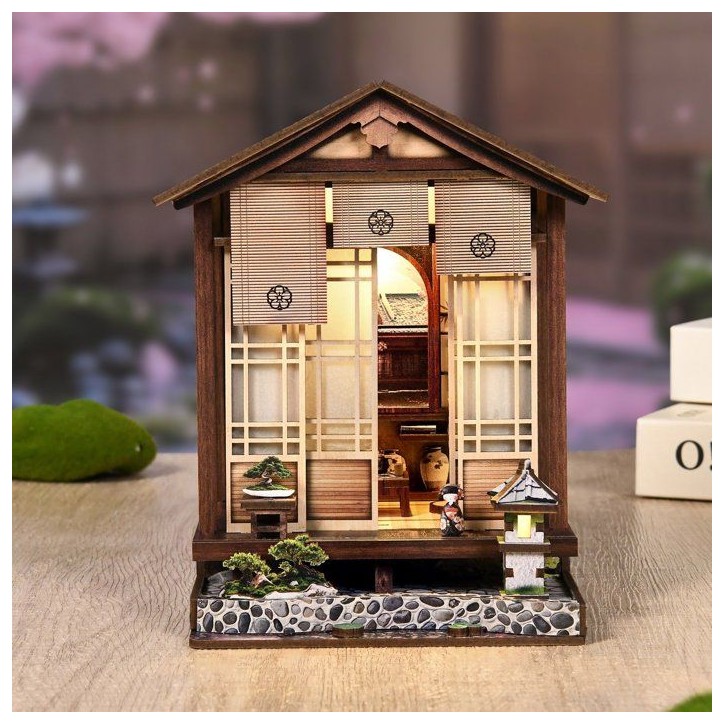 Book Nook - Kit DIY a construire Maquette 3D Serre Livre - Zen house Nookland - 12,5 x 12 x 17 cm Book Nook - Kit DIY a construire Maquette 3D Serre Livre - Zen house Nookland - 12,5 x 12 x 17 cm