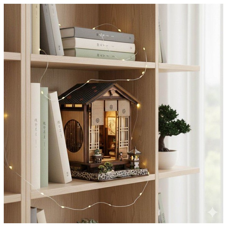 Book Nook - Kit DIY a construire Maquette 3D Serre Livre - Zen house Nookland - 12,5 x 12 x 17 cm Book Nook - Kit DIY a construire Maquette 3D Serre Livre - Zen house Nookland - 12,5 x 12 x 17 cm