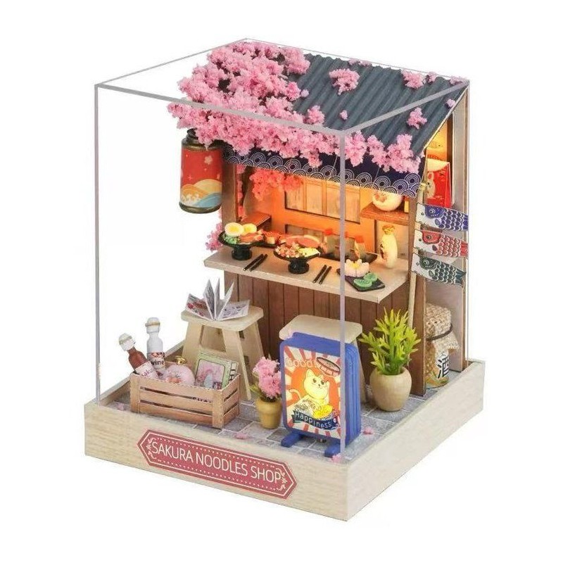 Book Nook - Kit DIY a construire Maquette 3D Serre Livre - Sakura Nood