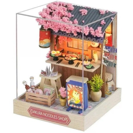Book Nook - Kit DIY a construire Maquette 3D Serre Livre - Sakura Nood