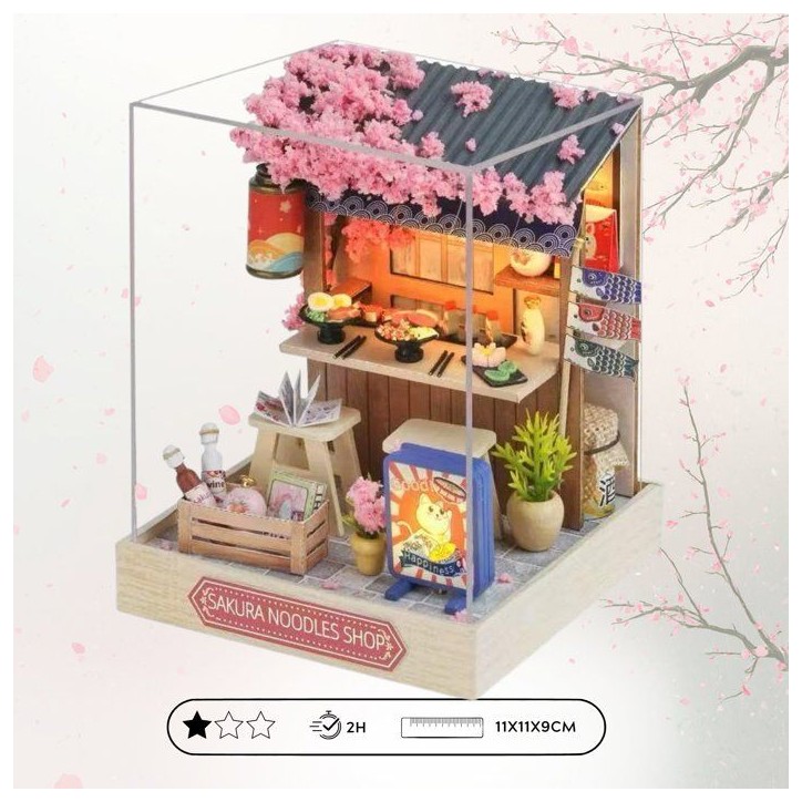 Book Nook - Kit DIY a construire Maquette 3D Serre Livre - Sakura Noodles Creanook - 11 x 9 x 11 cm Book Nook - Kit DIY a construire Maquette 3D Serre Livre - Sakura Noodles Creanook - 11 x 9 x 11 cm