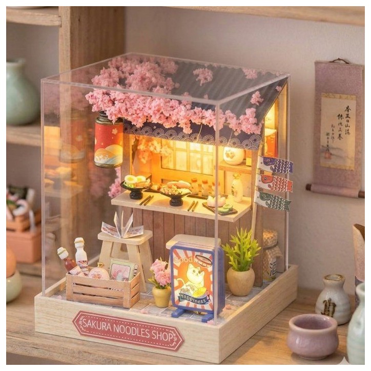 Book Nook - Kit DIY a construire Maquette 3D Serre Livre - Sakura Noodles Creanook - 11 x 9 x 11 cm Book Nook - Kit DIY a construire Maquette 3D Serre Livre - Sakura Noodles Creanook - 11 x 9 x 11 cm