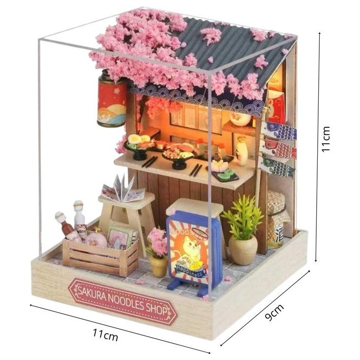 Book Nook - Kit DIY a construire Maquette 3D Serre Livre - Sakura Noodles Creanook - 11 x 9 x 11 cm Book Nook - Kit DIY a construire Maquette 3D Serre Livre - Sakura Noodles Creanook - 11 x 9 x 11 cm