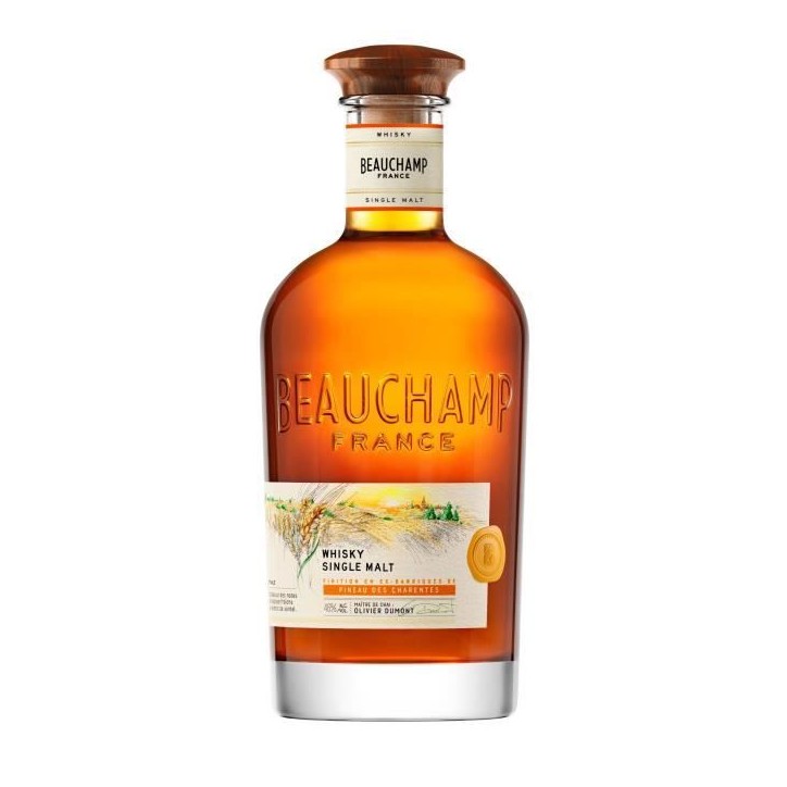 BEAUCHAMP - Whisky Single Malt - Whisky Français Beauchamp - Origine : 100 % France - 46 % Alcool - Bouteille 70 cl BEAUCHAMP - Whisky Single Malt - Whisky Français Beauchamp - Origine : 100 % France - 46 % Alcool - Bouteille 70 cl