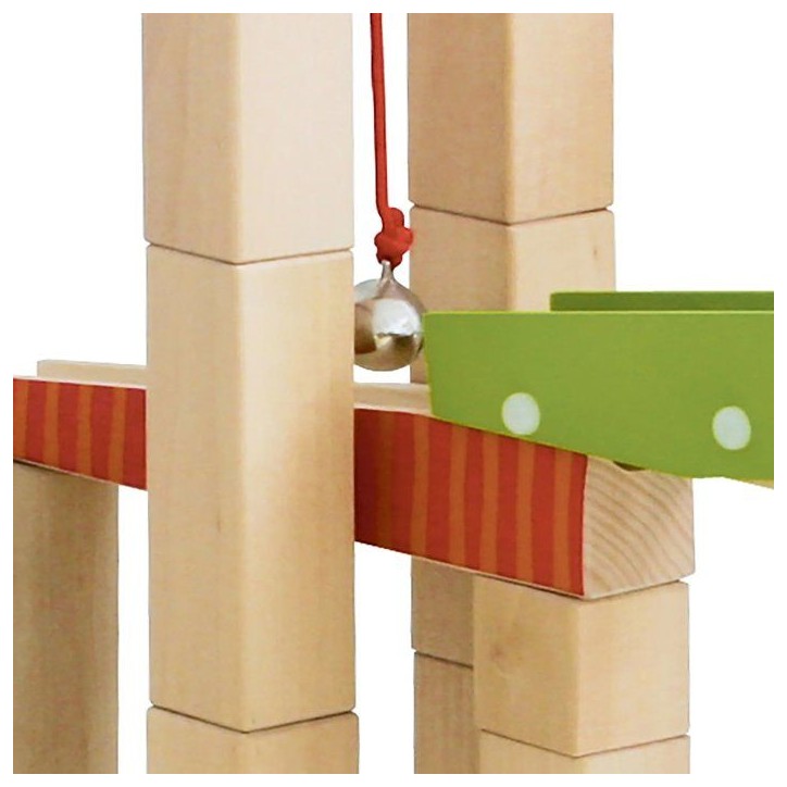 Circuit a billes en bois - ROBA - 20 billes en verre - 80 briques de construction - Naturel / Rouge / Bleu / Vert Circuit a billes en bois - ROBA - 20 billes en verre - 80 briques de construction - Naturel / Rouge / Bleu / Vert
