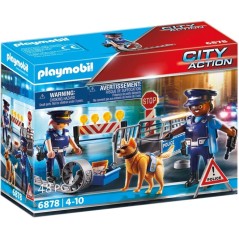 PLAYMOBIL 6878 Barrage de police, City Action, Contient un barrage de