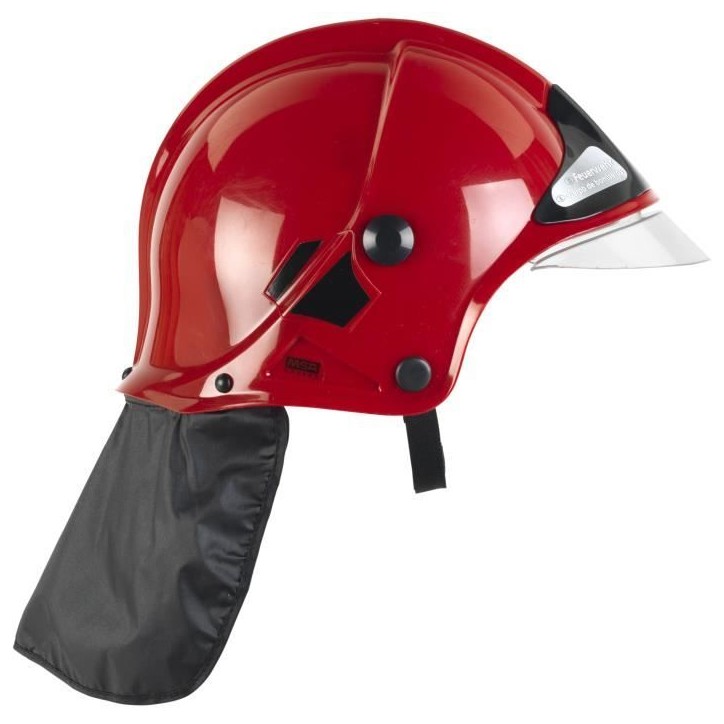 Casque de pompier F1 rouge - KLEIN - Licence MSA GALLET - Visiere escamotable et protege-nuque Casque de pompier F1 rouge - KLEIN - Licence MSA GALLET - Visiere escamotable et protege-nuque