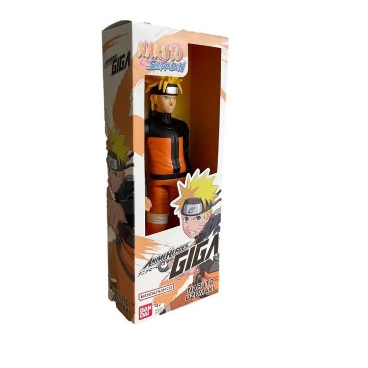 Grande Figurine articulée - BANDAI - Anime Heroes - Naruto Shippuden - Figurine Anime Heroes Mega 30 cm - Naruto Uzumaki