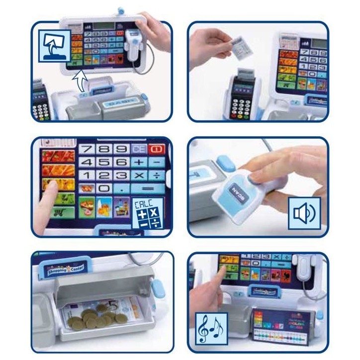 Jouet de caisse enregistreuse électronique avec tablette amovible - KLEIN - Diverses fonctions Jouet de caisse enregistreuse électronique avec tablette amovible - KLEIN - Diverses fonctions