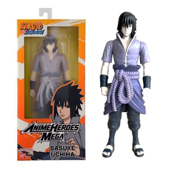 Grande Figurine articulée - BANDAI - Anime Heroes - Naruto Shippuden - Figurine Anime Heroes Mega 30 cm - Sasuke Uchiwa