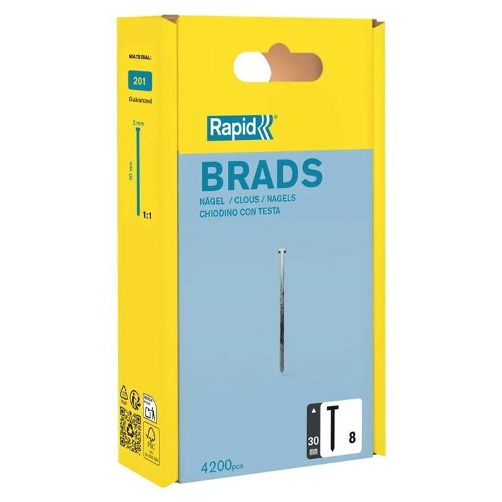 Pointe n°8 Rapid Agraf - RAPID - 30mm - Gris - pour la menuiserie Pointe n°8 Rapid Agraf - RAPID - 30mm - Gris - pour la menuiserie