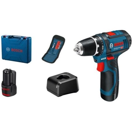 Perceuse-visseuse Bosch Professional GSR 12V-15 + 10 accessoires + 2 b