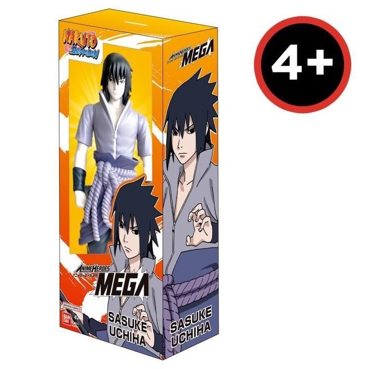 Grande Figurine articulée - BANDAI - Anime Heroes - Naruto Shippuden - Figurine Anime Heroes Mega 30 cm - Sasuke Uchiwa