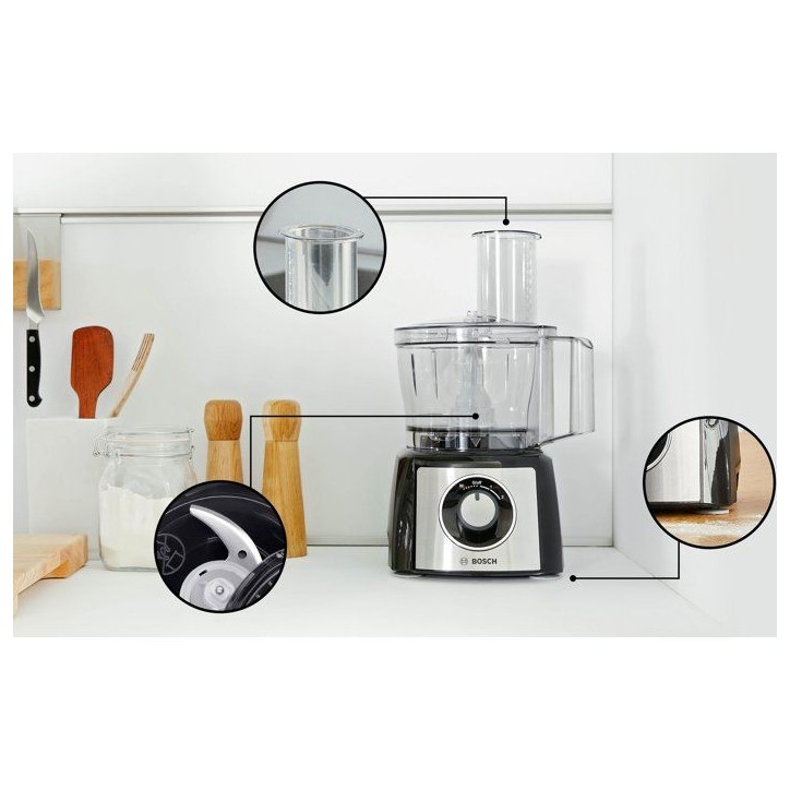 Robot multifonction - BOSCH - MultiTalent3 MCM3PM386 - Noir / Inox brossé - 900 W - 2 vitesse et fonction turbo Robot multifonction - BOSCH - MultiTalent3 MCM3PM386 - Noir / Inox brossé - 900 W - 2 vitesse et fonction turbo