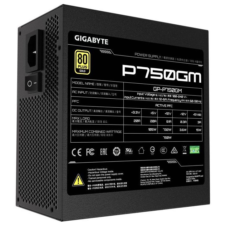 GIGABYTE - GP-P750GM 80+ Gold - Alimentation - 750 W GIGABYTE - GP-P750GM 80+ Gold - Alimentation - 750 W