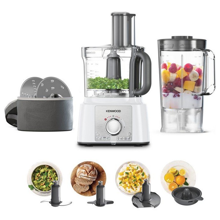 Robot multifonction - KENWOOD - MultiPro Express FDP65.450WH - 1000 W - 3 L - 2 vitesses - Blender 1,5 L - Blanc Robot multifonction - KENWOOD - MultiPro Express FDP65.450WH - 1000 W - 3 L - 2 vitesses - Blender 1,5 L - Blanc