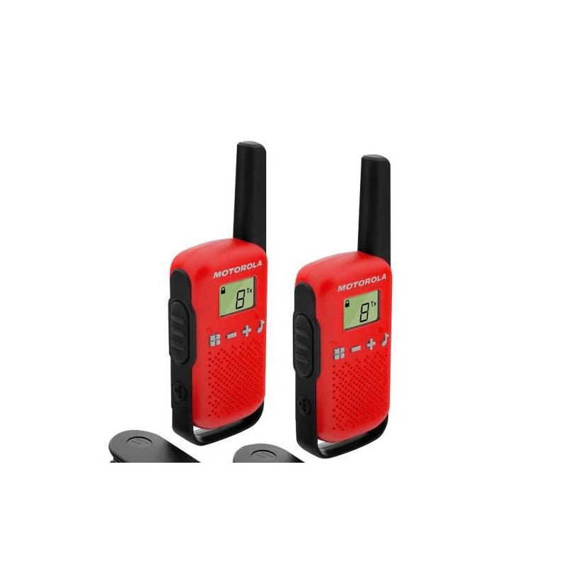 Talkies Walkies Motorola Rouge T42 - Portée 4 km - 16 canaux - Affich