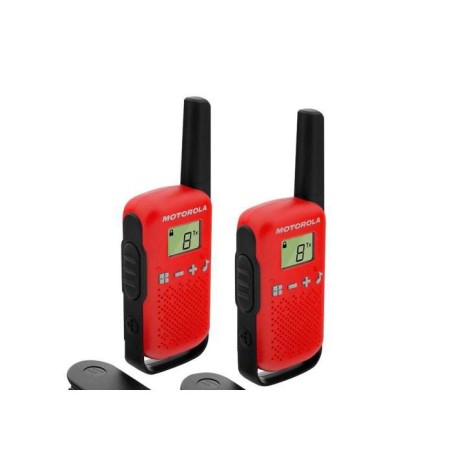 Talkies Walkies Motorola Rouge T42 - Portée 4 km - 16 canaux - Affich