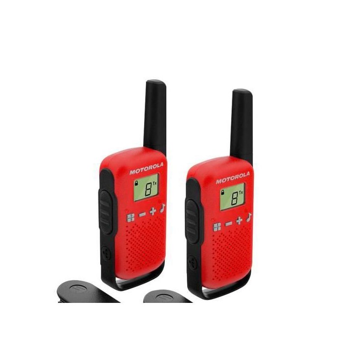 Talkies Walkies Motorola Rouge T42 - Portée 4 km - 16 canaux - Affichage LCD Talkies Walkies Motorola Rouge T42 - Portée 4 km - 16 canaux - Affichage LCD