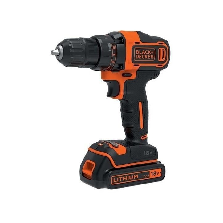 Black - Decker BDCDD186K-QW Coffret de Perceuse-visseuse 18 V sans fil avec chargeur/batterie 1,5 Ah Black - Decker BDCDD186K-QW Coffret de Perceuse-visseuse 18 V sans fil avec chargeur/batterie 1,5 Ah