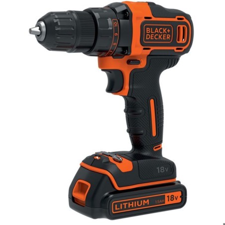 Black - Decker BDCDD186K-QW Coffret de Perceuse-visseuse 18 V sans fil avec chargeur/batterie 1,5 Ah