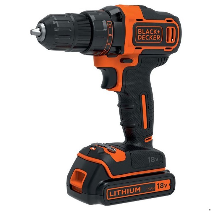 Black - Decker BDCDD186K-QW Coffret de Perceuse-visseuse 18 V sans fil avec chargeur/batterie 1,5 Ah Black - Decker BDCDD186K-QW Coffret de Perceuse-visseuse 18 V sans fil avec chargeur/batterie 1,5 Ah