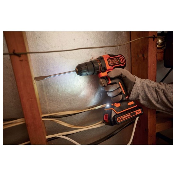 Black - Decker BDCDD186K-QW Coffret de Perceuse-visseuse 18 V sans fil avec chargeur/batterie 1,5 Ah Black - Decker BDCDD186K-QW Coffret de Perceuse-visseuse 18 V sans fil avec chargeur/batterie 1,5 Ah