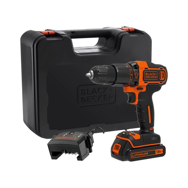 Perceuse-visseuse a percussion sans fil BlackDecker BDCHD18K - 18V Li-