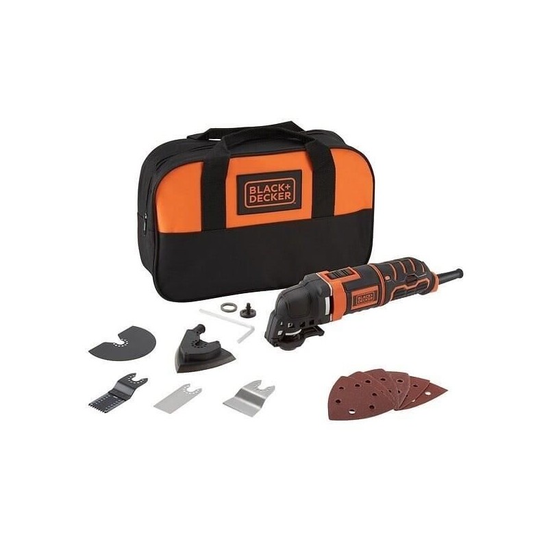 Outil multifonction filaire BLACK+DECKER MT300SA2-QS - 300W - Sac a ou