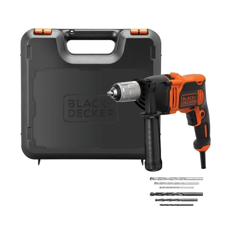 Perceuse a percussion - BLACK & DECKER - BEH850K - Electrique - 2 vite
