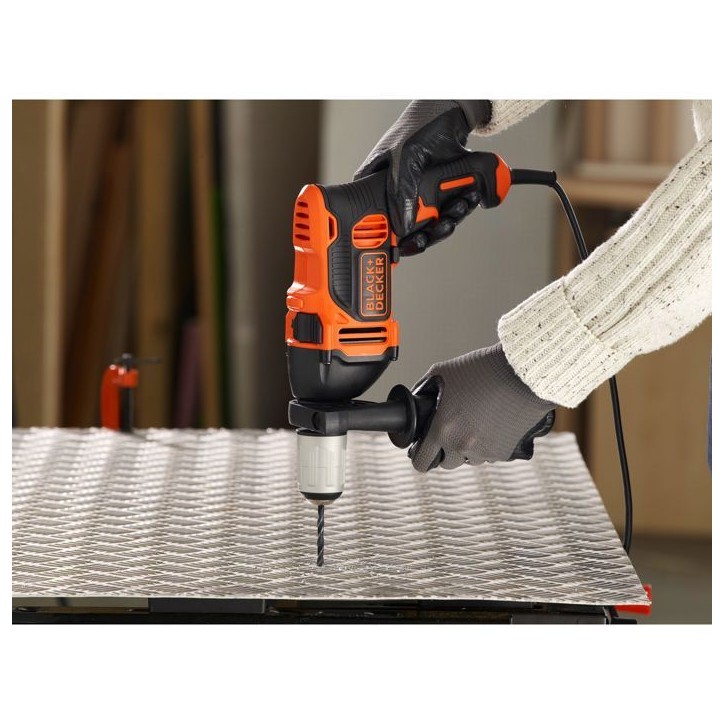 Perceuse a percussion - BLACK & DECKER - BEH850K - Electrique - 2 vitesses - 850W